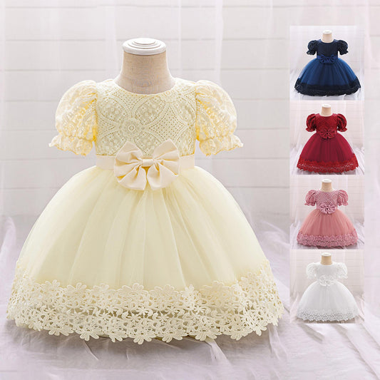 Baby Girl's Embroidered Bow Dress