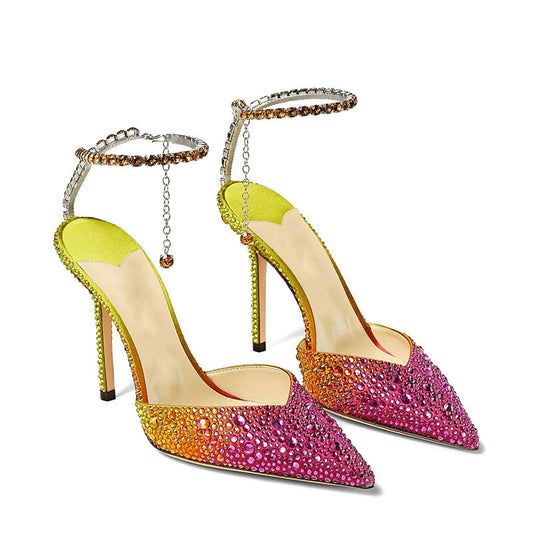 Pointed Rhinestone Heels