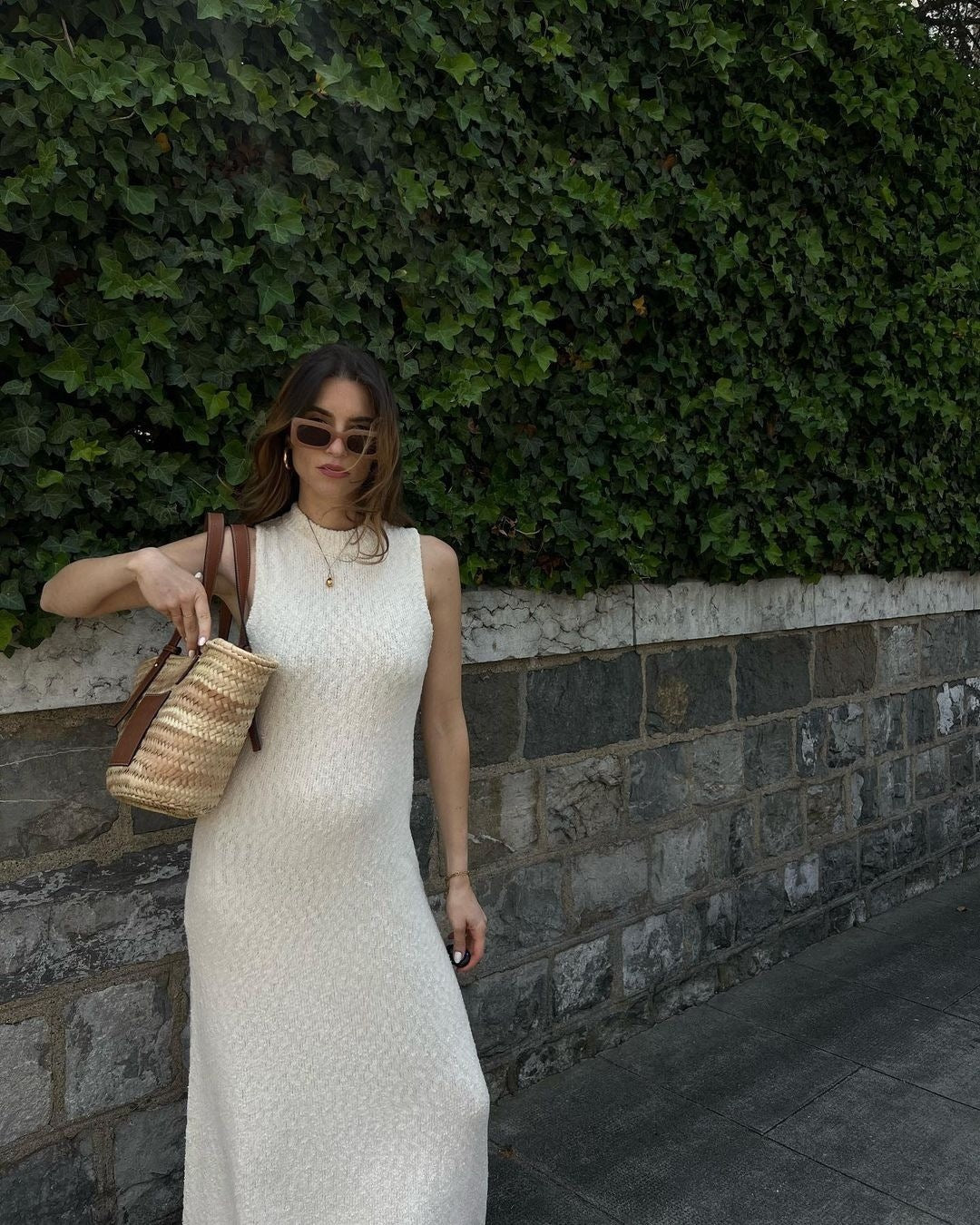 Cotton Sleeveless Tassel Long Dress