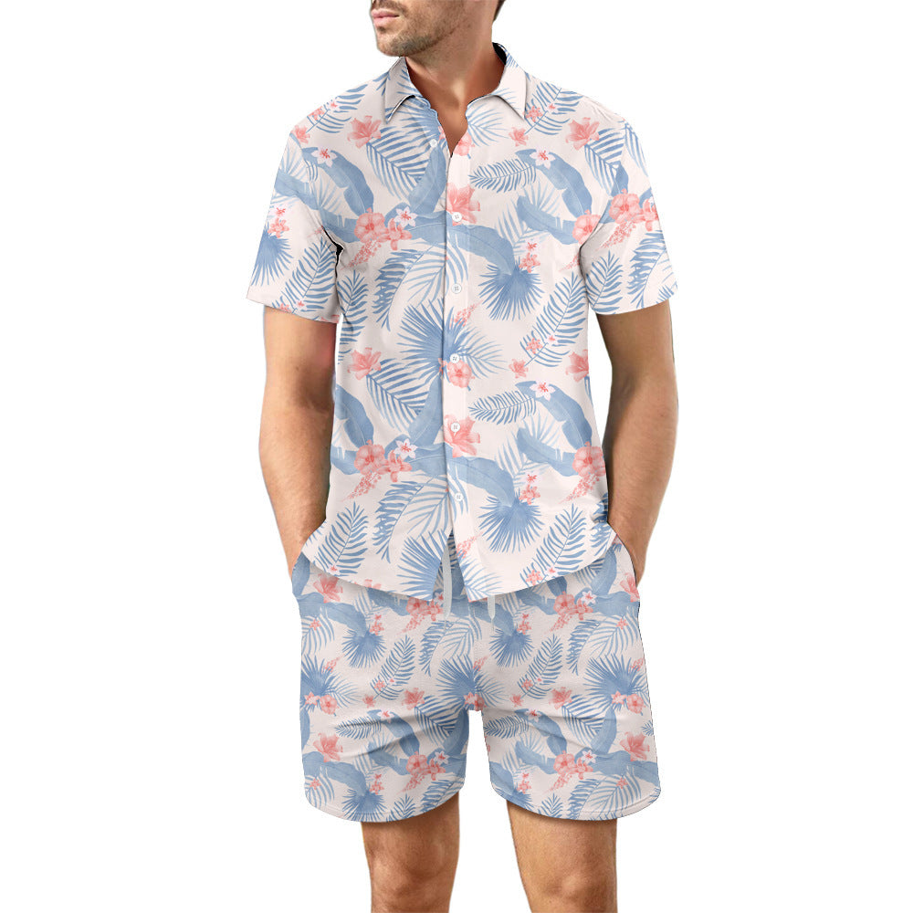 Men's 2Pcs Printed Beach Suit