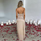 Women's Satin One-shoulder Split Dress