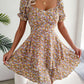 Ladies Floral Shirring Dress
