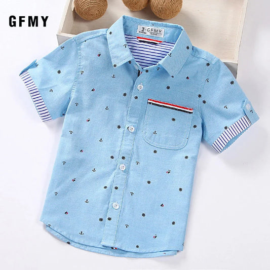 GFMY Boys Cotton Shirts Short-Sleeved Boys 2-14 Years