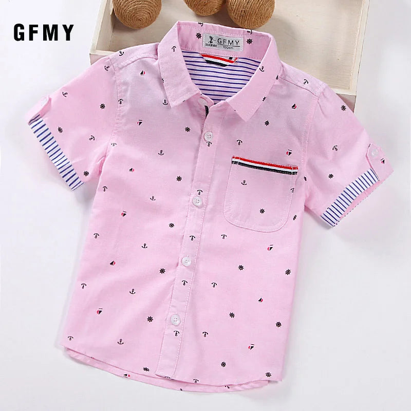 GFMY Boys Cotton Shirts Short-Sleeved Boys 2-14 Years