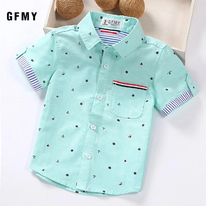 GFMY Boys Cotton Shirts Short-Sleeved Boys 2-14 Years