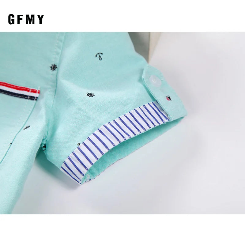 GFMY Boys Cotton Shirts Short-Sleeved Boys 2-14 Years