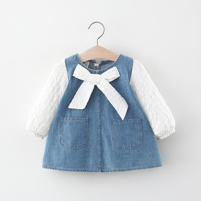 Baby's Lil Denim Dress w/Bow