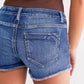 Ladies Ripped Denim Shorts
