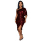 Women's Pure Color Sequins Dress