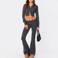 Ladies Knitted Hooded 2 Pcs Suit