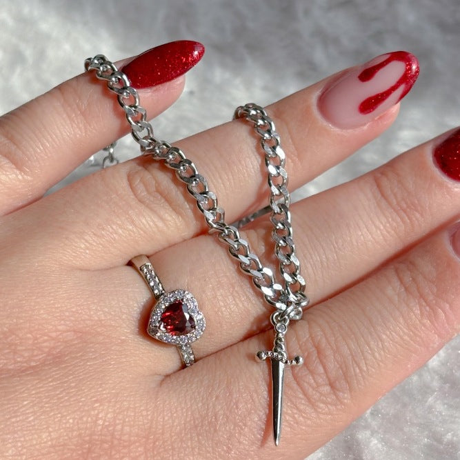 Ruby Bracelet Heart Set