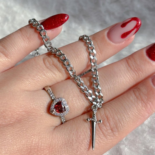 Ruby Bracelet Heart Set