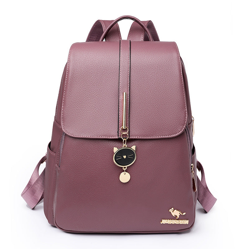 Large Capacity Soft Leather Backpack