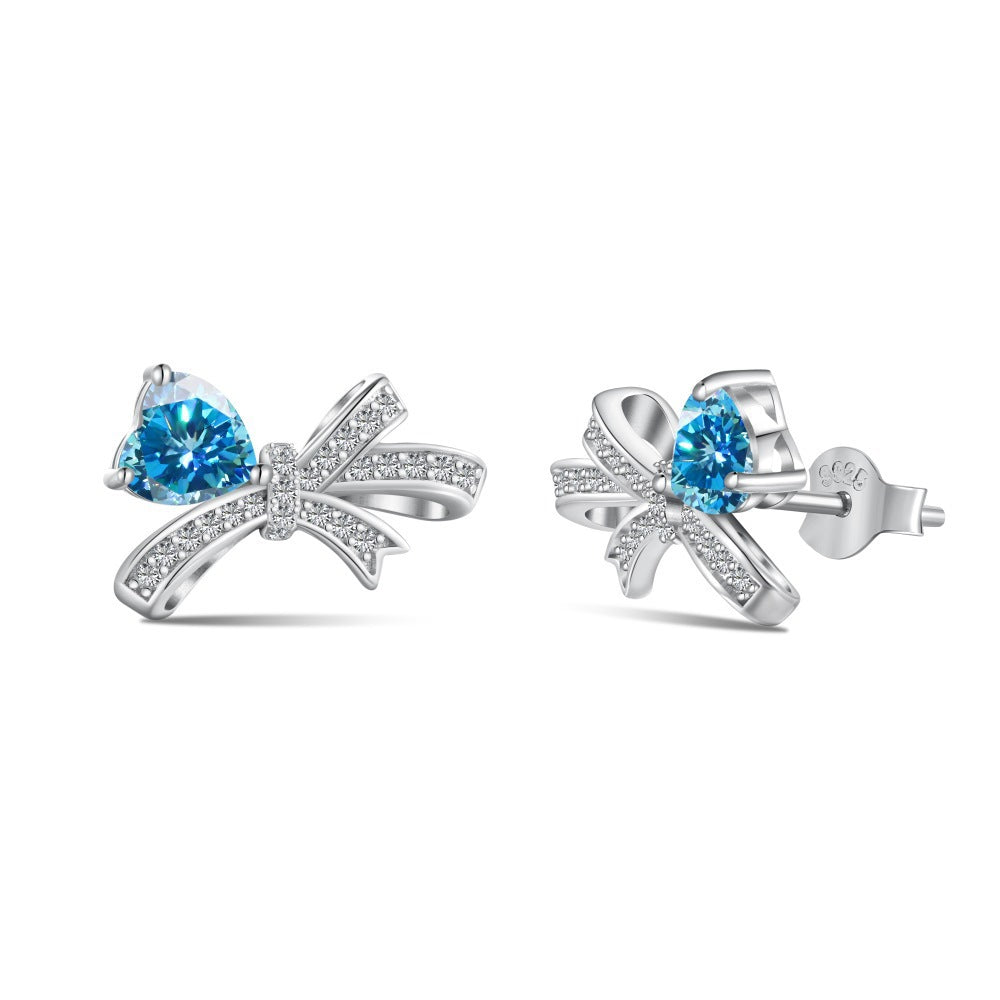 Silver Bow Heart  3Pcs Set