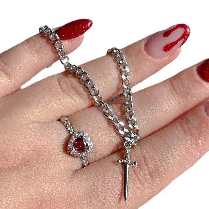 Ruby Bracelet Heart Set