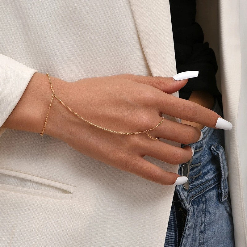 Creative Ring Connecting Finger Love Chain Bracelet