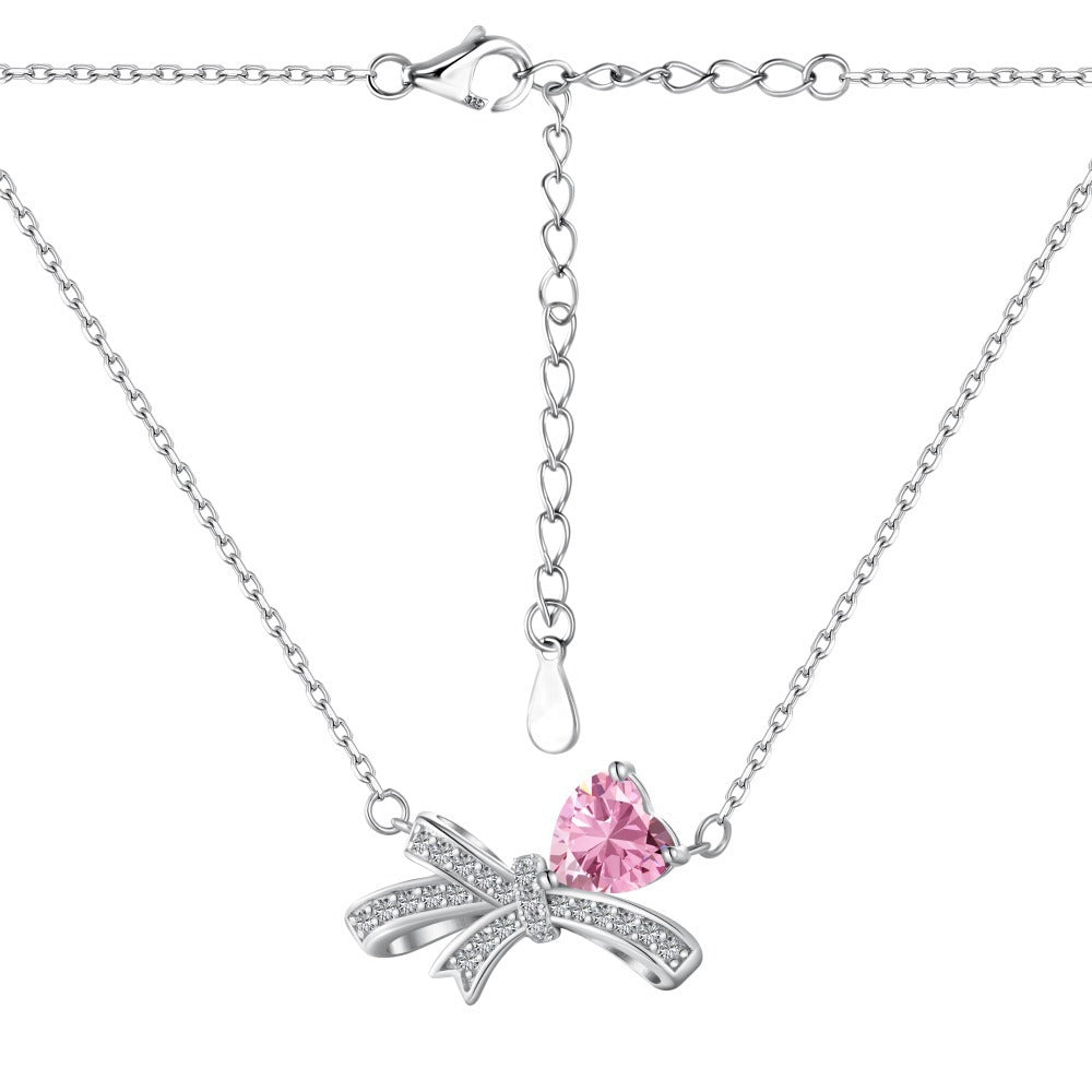 Silver Bow Heart  3Pcs Set
