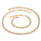 Stainless Steel Pigment Ring Necklace Bracelet Set