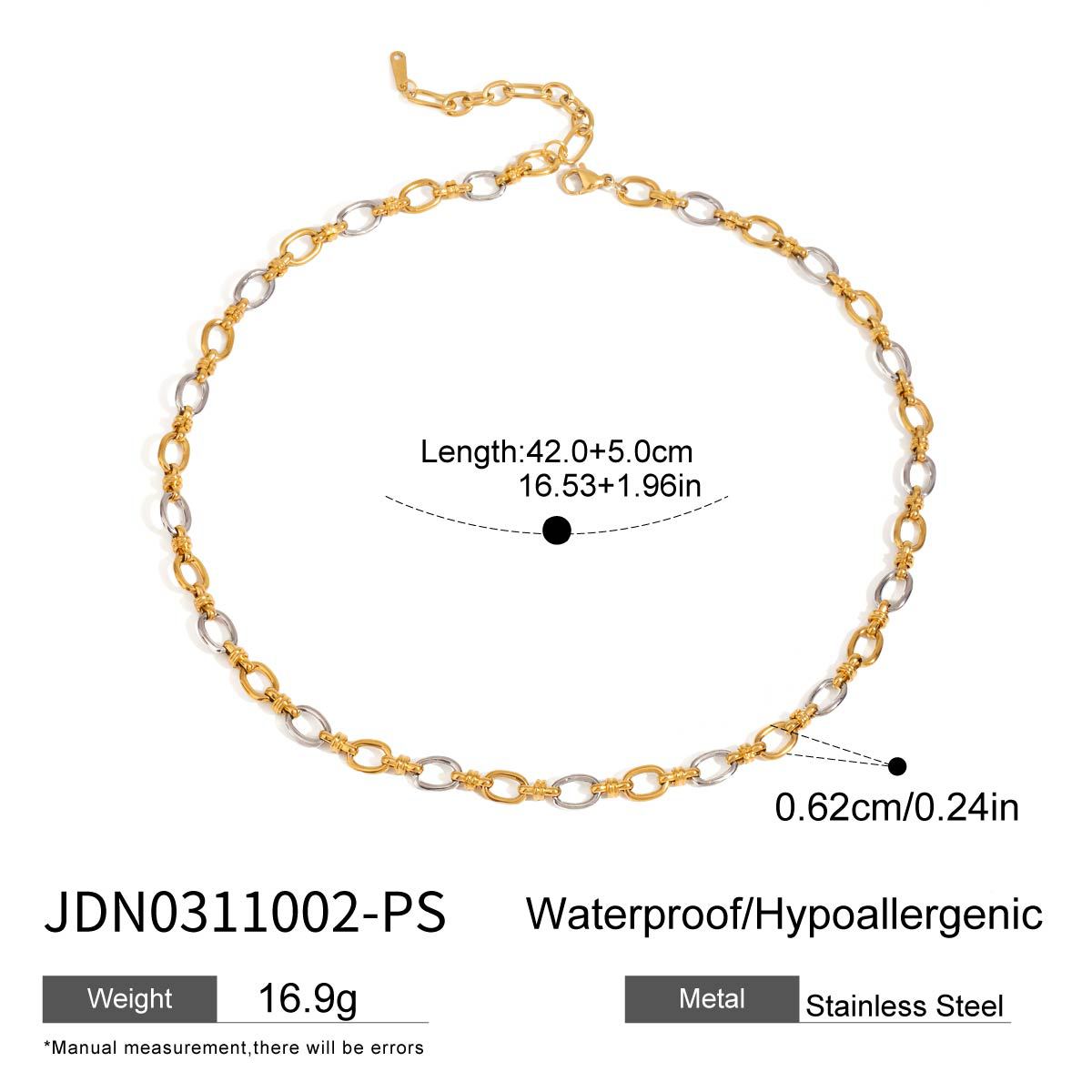 Stainless Steel Pigment Ring Necklace Bracelet Set