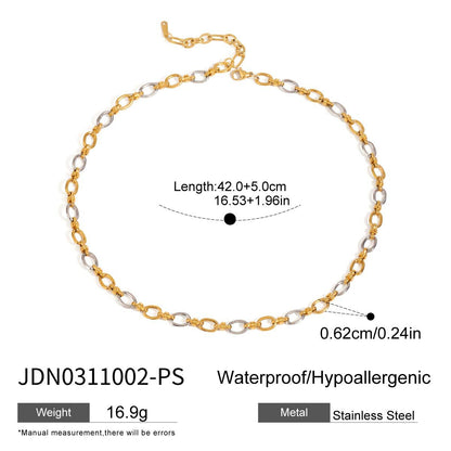 Stainless Steel Pigment Ring Necklace Bracelet Set