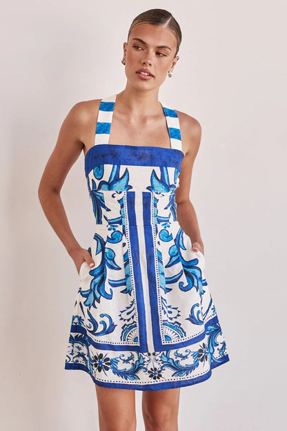Women's Printed Suspender Dress | Ajanka Inc.