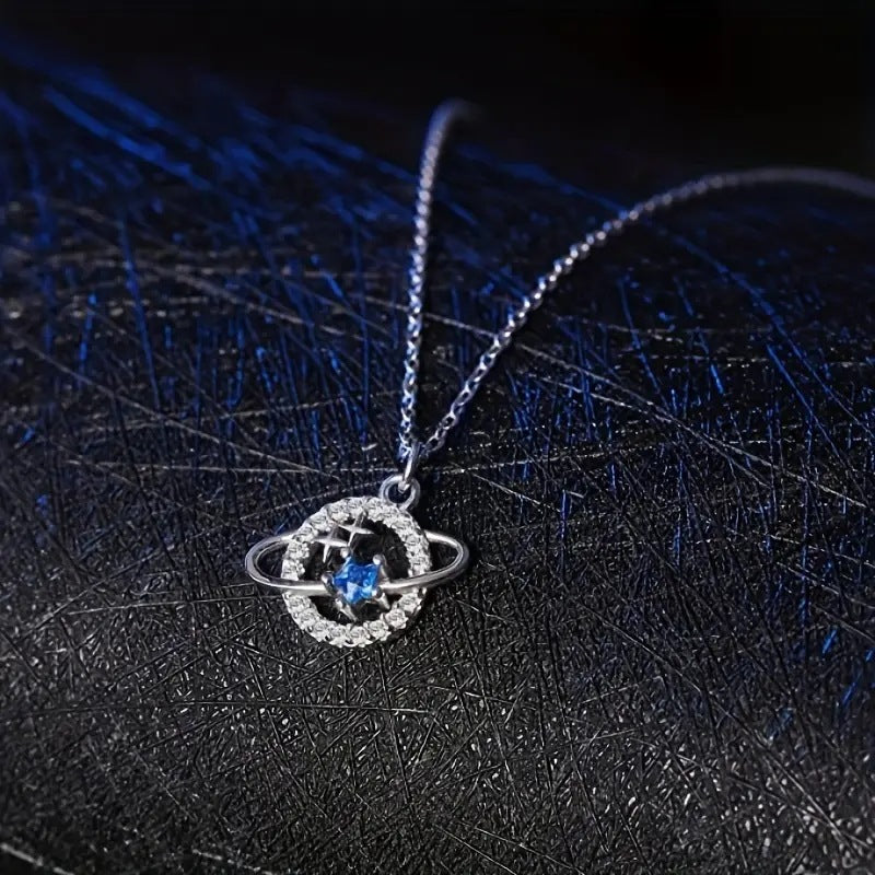Stainless Steel Blue Five-pointed Star Necklace