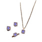 Women's Squared Pendant Necklace 3Pcs Set