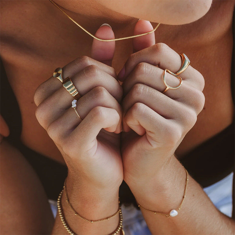 Geometric Oval Ring For Women