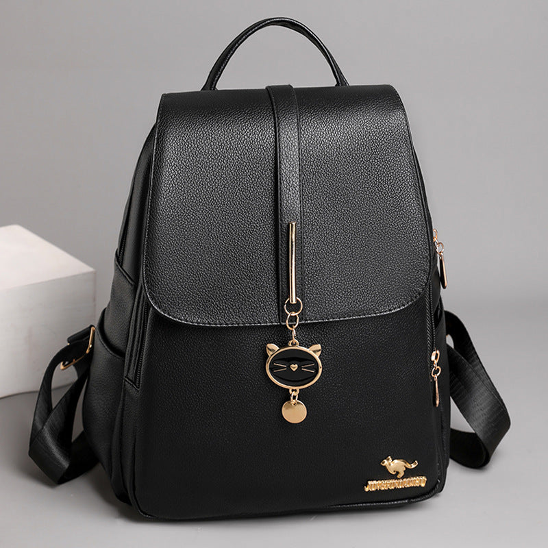 Large Capacity Soft Leather Backpack