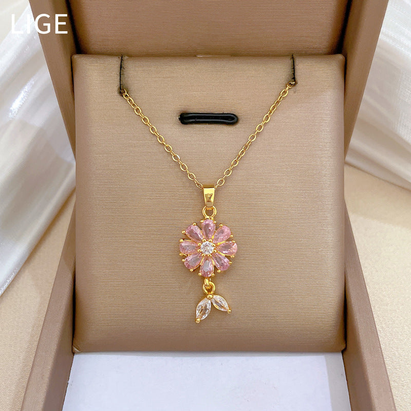 Luxury Diamond Flowers Necklace Set