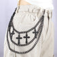 Retro Multi-layer Cross Pendant Waist Chain