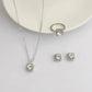 Women's Squared Pendant Necklace 3Pcs Set