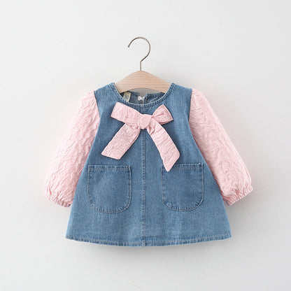 Baby's Lil Denim Dress w/Bow