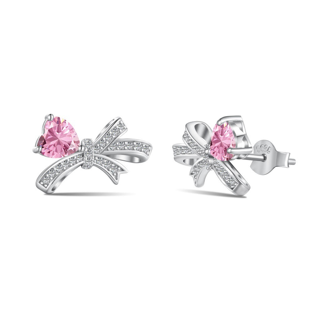 Silver Bow Heart  3Pcs Set