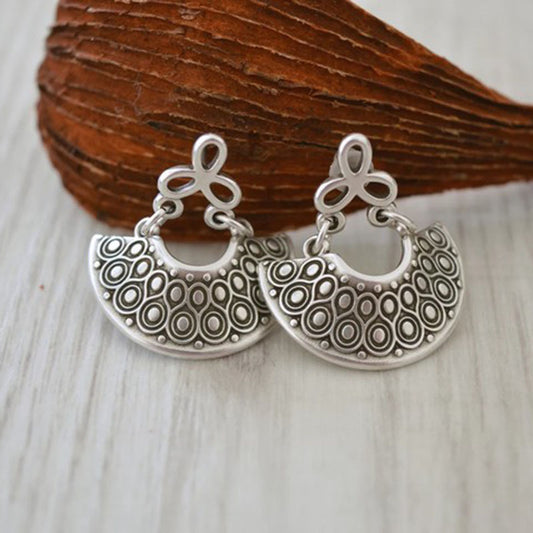 Geometric Fan-shaped Stud Earrings