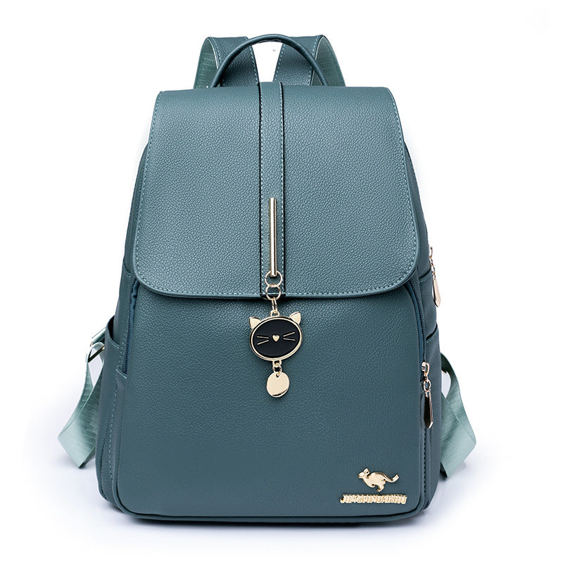 Large Capacity Soft Leather Backpack