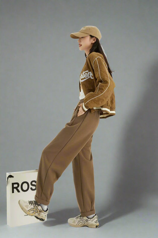 Loose Cropped Flanging Pants