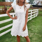 White Double Sleeve Lace Dress