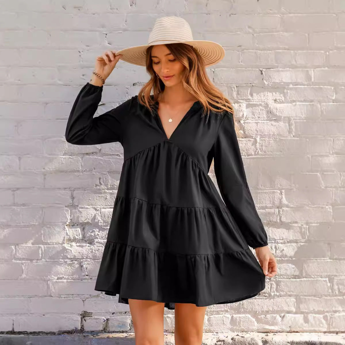 Three Sister V-neck Mini Dress