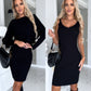 Women's Long-sleeved Ribbed 2pcs Suit.