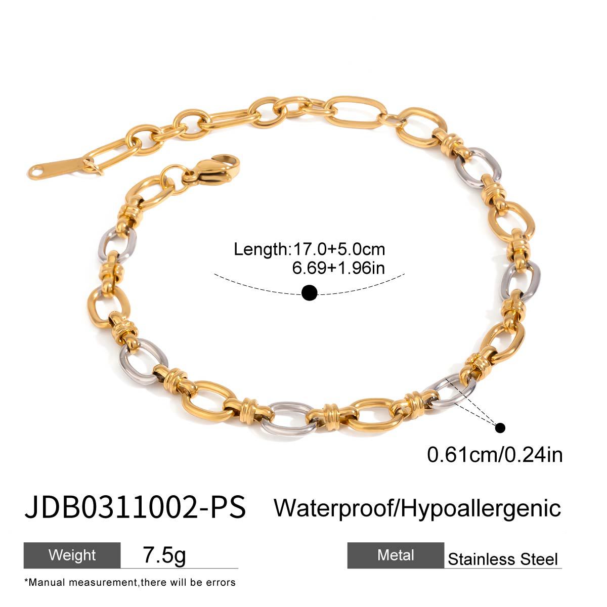 Stainless Steel Pigment Ring Necklace Bracelet Set