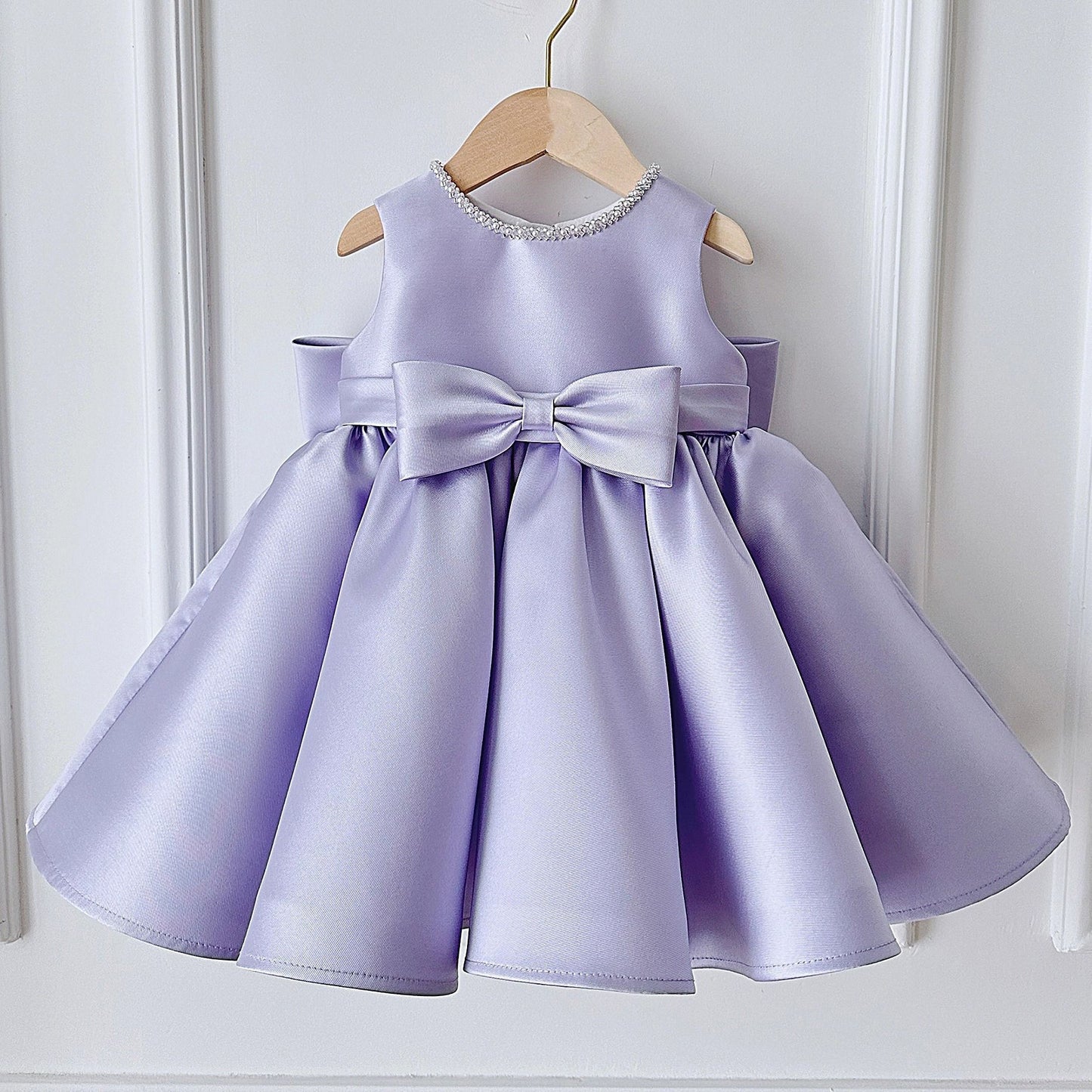 Girl's Satin Purple Dress