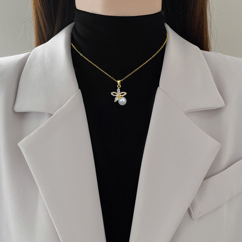 Titanium Steel Necklace And Earrings Set