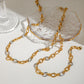 Stainless Steel Pigment Ring Necklace Bracelet Set