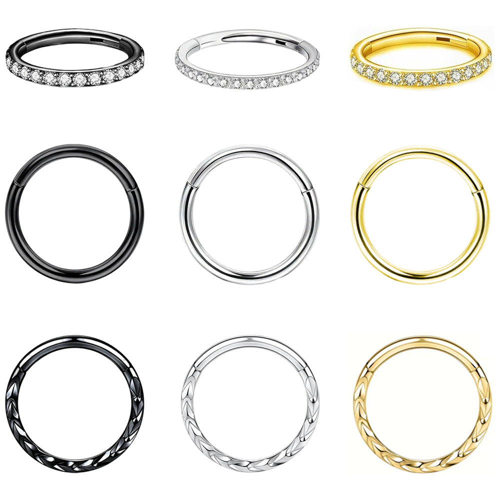 Trendy Zirconium Stainless Steel Body Rings