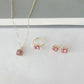 Women's Squared Pendant Necklace 3Pcs Set