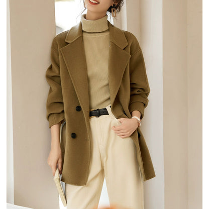 Ladies Wool Coat w/Removable Knitted Hat