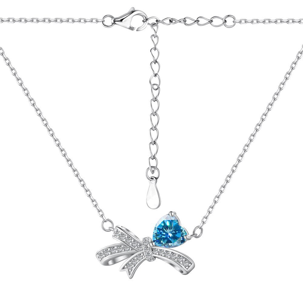 Silver Bow Heart  3Pcs Set