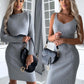 Women's Long-sleeved Ribbed 2pcs Suit.
