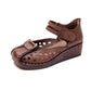 Slope Heel Cowhide Shoes
